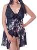 Women's Plus Size Floral Print Baby Doll with Lace Cups #5186X
