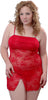 Women's Plus Size Lace Babydoll/mini dress with G-String #5187x (1x-3x)