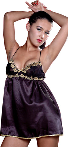 Women's Charmeuse Babydoll with G-string #5193
