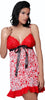 Women's Printed Chiffon Babydoll with G-string #5201