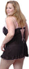 Women's Plus Size Dotted Mesh Babydoll with G-String #5211x  (1x-3x)
