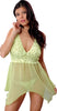 Women's Chiffon Babydoll with G-string And Short Robe 3 Pieces Set #52133058/X/XX
