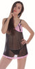 Women's Dotted Mesh Babydoll with G-String #5215