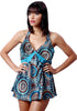 Women's Printed Charmeuse Babydoll with G-string #5219