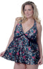 Women's Plus Size Printed Babydoll G String And Short Robe 3 Pcs Set#52193076X