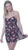 Women's Printed Chiffon 3-Pieces Baby Doll Pajama Set #2080