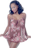 Women's Printed Chiffon Babydoll with G-String #5221