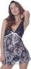 Women's Printed Crinkle Chiffon Babydoll with G-String #5222