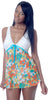 Women's Printed Crinkle Chiffon Babydoll with G-String #5222