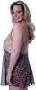 Women's Plus Size Printed Crinkle Chiffon Babydoll with G-String #5222x (1x-3x)