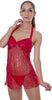 Women's Sequined Mesh Babydoll with G-String #5224