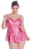 Women's Plus size Charmeuse Babydoll with G-string #5231x (1x-3x)