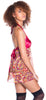 Women's Printed Chiffon Babydoll with G-String #5235