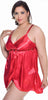 Women's Plus Size Charmeuse Babydoll with G-String #5247/x (S-6x)