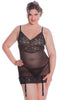 Women's Plus Size Dotted Mesh Babydoll with G-String #5256x (1x-6x)