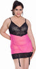 Women's Plus Size Dotted Mesh Babydoll with G-String #5256x (1x-6x)