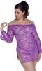 Women's Plus Size Stretch Lace Babydoll/Mini Dress with Thong #5260x(1x-6x)
