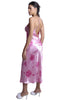 Women's Floral Print Satin Silky Nightgown #6016