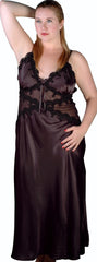Women's Plus Size Silky Nightgown With Venice Lace #6026X