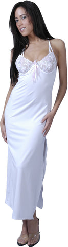 Women's Bridal Slinky Knit Underwired Nightgown with Embroidery Lace #6033