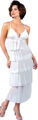 Women's Bridal Mesh Molded Cups Tiered Nightgown With Thong Set #6039