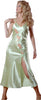Women's Plus Size Silky Nightgown With Embroidered Flower Motifs #6040X