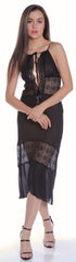 Women's Georgette Deep-V Nightgown With Embroidered lace #6046