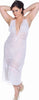 Women's Plus Size Georgette Deep-V Nightgown With Embroidered lace #6046X