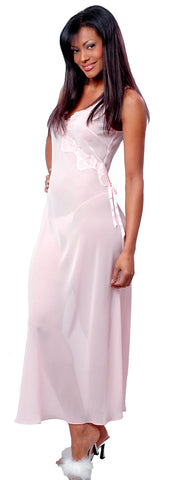 Women's Bridal Crinkle Chiffon Nightgown With G-String #6048