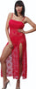 Women's Plus Size Sexy Lace High Slits Nightgown With G-String #6050X