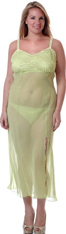 Women's Plus Size Bridal Chiffon & Lace Nightgown #6058X