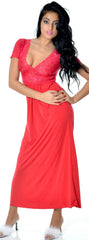 Women's Microfiber Nightgown With Lace #6067