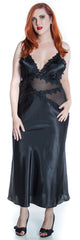 Women's Super Plus Size Silky Nightgown With Venice Lace #6074XX