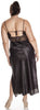 Women's Plus Size Silky Nigthgown With Eyelash Lace #6077X