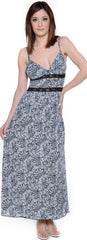 Women's Printed Microfiber Nightgown With Lace #6081