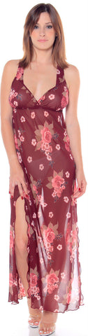 Women's Printed Chiffon Nightgown #6084