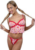 Women's Print  Heart Camisole G-string Set #7015