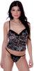 Women's Plus Size Printed Mesh Camisole Thong Set #7074x