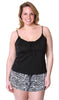 Women's Plus Size Slinky Knit Camisole Pajama Short Set #7079X
