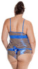 Women's Plus Size Metallic Camisole Boy Short Set #7086x
