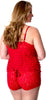 Women's Plus Size Ruffled Camisole Boy Short Set #7095x