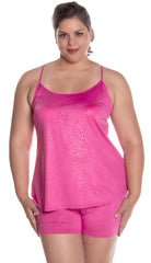 Women's Plus Size Knitted Camisole Pajama Short Set #7102X