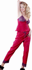 Women's Iridescent Jacquard Camisole Pant Set #761b/x