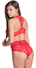 Women's Missy & Plus Stretch Lace Bralette & High Rise Thong Set #11298200/X