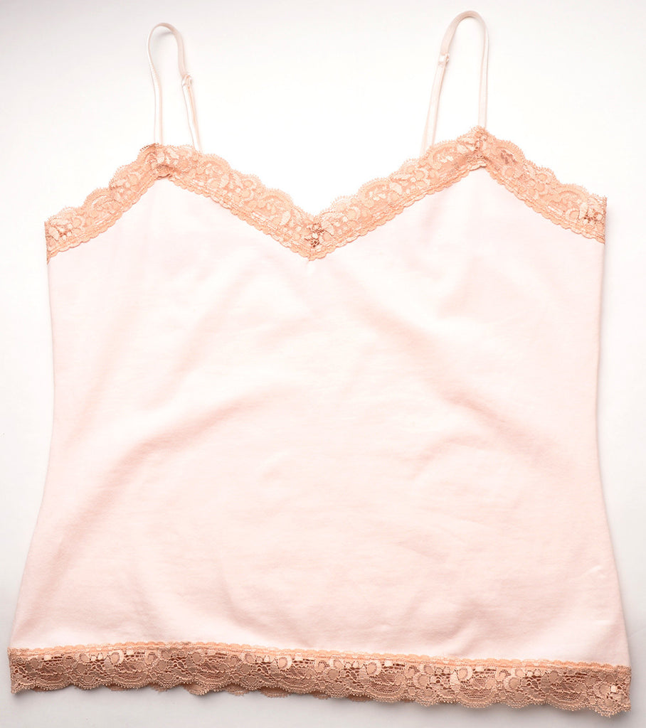 Cotn & Lu Pima Cotton Camisole 2283H, Pink/Nude, Large