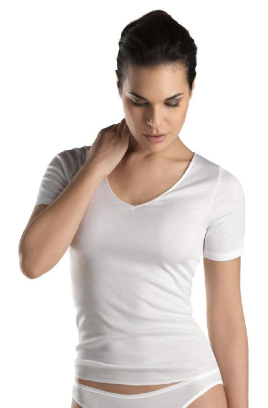 HANRO Cotton Seamless Short Sleeve Shirt #1504 – shirleymccoycouture