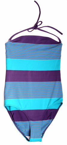 Huit Strapless One Piece Swimsuit 108, Blueberry Stripes, M